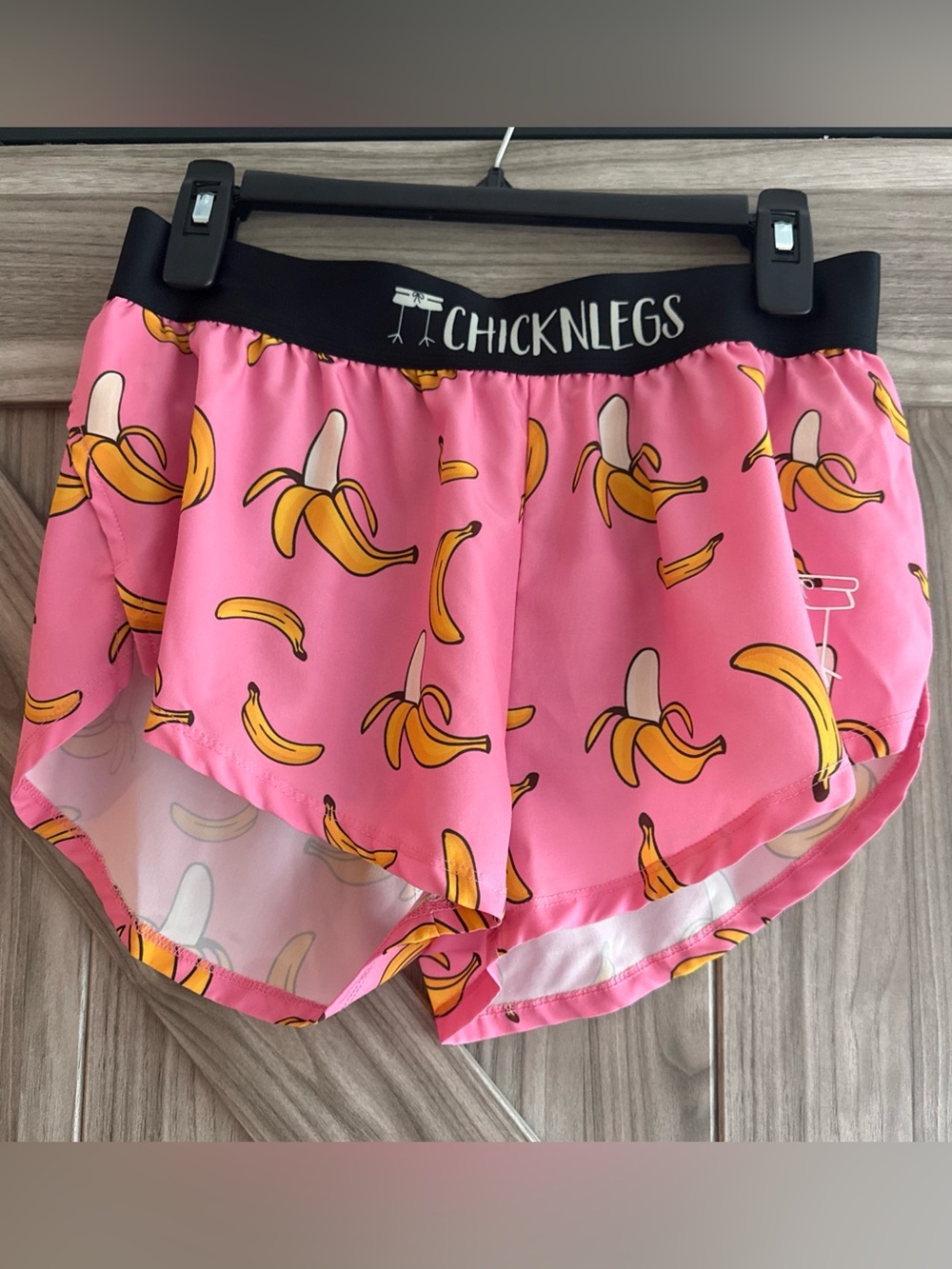 Chicknlegs banana pink running shorts ladies medium